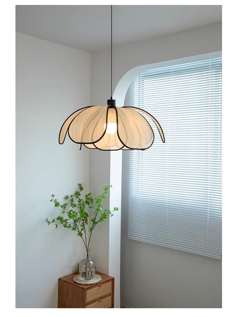 High-End Mid-Century French Cream Petal Chandelier for Living, Dining, and Bedroom