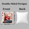 1pc Large Elderly Couple Embracing Love Plush Throw Pillow Cover - 18x18 Inch Contemporary Cushion Cover Suitable for Sofa Bed