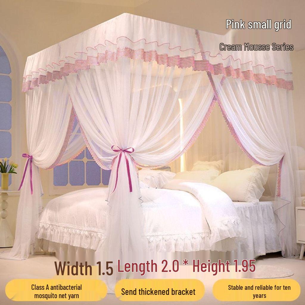 Palace Three-Door Mosquito Net for Double Bed—Floor Stand, Ventilated & Anti-Mosquito