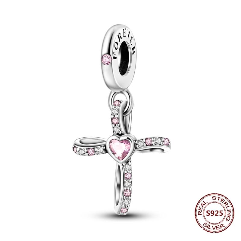 Teufelsaugen Anhänger 925 Kupfer Original Hand von Fatima Blauer Zirkon Kreuz Blaue Augen Charms Passend für Armband DIY Herstellung Zirkon Geschenk