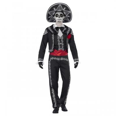 Smiffys Mens Deluxe Senor Bones Day Of The Dead Costume Set