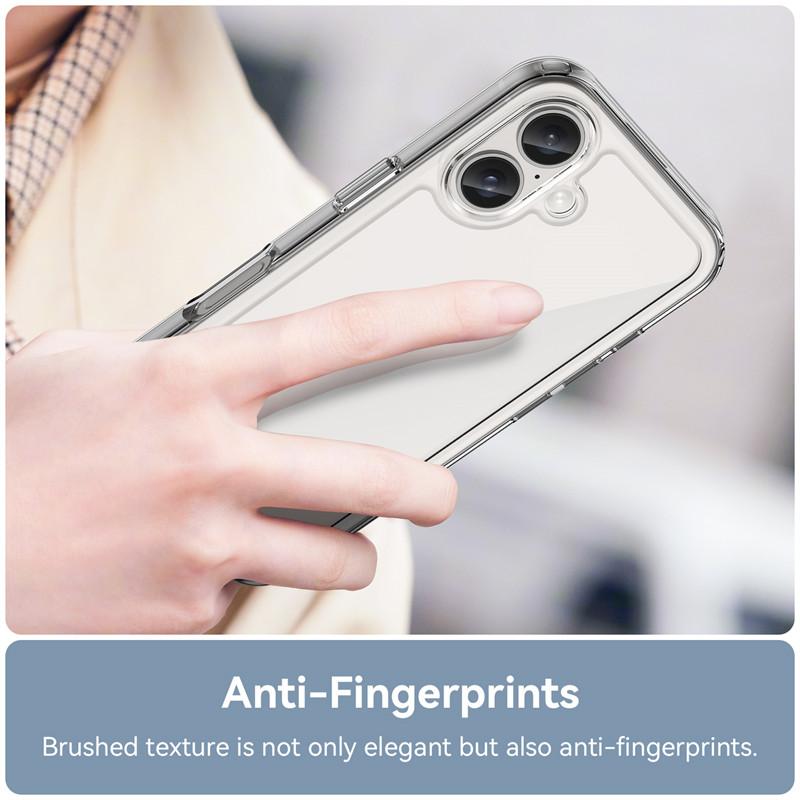 For iPhone 16 Case iPhone 16 Plus Pro Max Cover Luxury Clear PC Shockproof Silicone Protective Phone Back Cover For iPhone 16