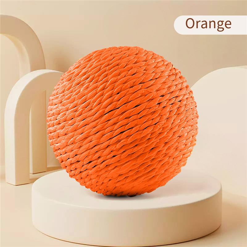 A25F-For Kitten Teeth Cleaning Interactive Sisal Scratching Ball 10CM Anti Bite Sounding Cat Pet Supplies