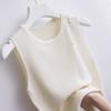 WTEMPO Women Spring Summer Knitted Camisole Vests Outerwear Loose Short Base Shirts Stylish Round Collar Sleeveless Tops