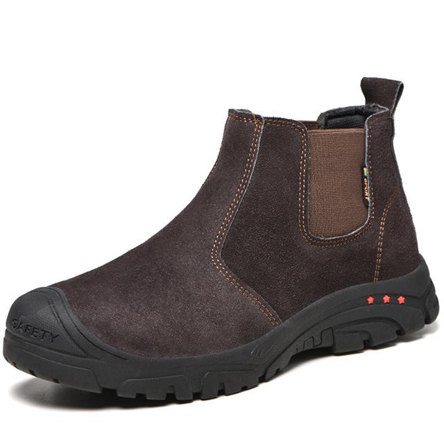 Suede Welder Shoes Men Safety Boots Steel Toe Work Shoes Sneakers Male Anti-Smash Anti-Slip Work Boots Men Safety Shoes Footwear