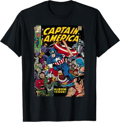 Comics Vintage Captain America and Villains Cover T-Shirt Small Unisex
