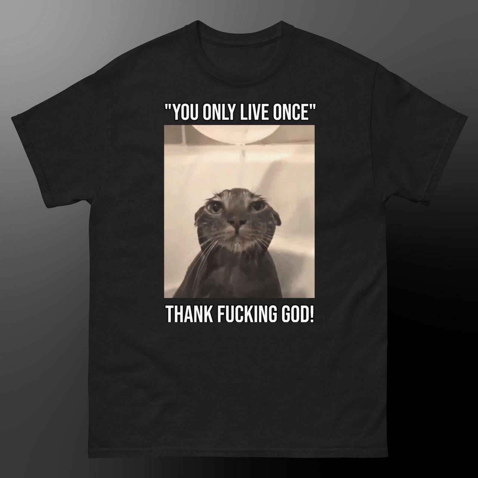 Depressed Cat Meme T-shirt 4XL