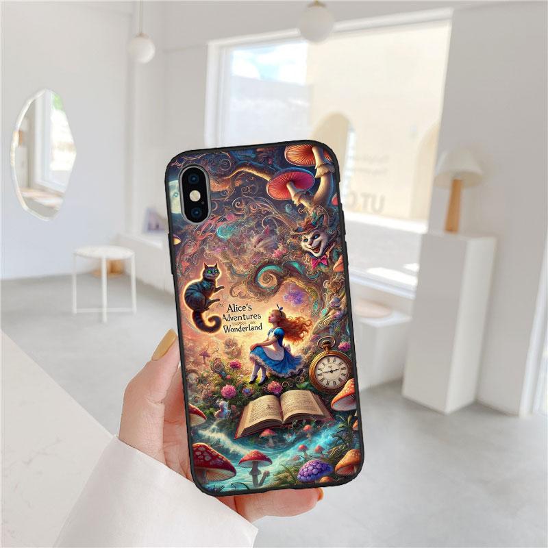 CJ3 Alice in Wonderland Cat Princess Soft Shell Phone Case for OPPO A3 Pro A72 A74 A76 A77 A77S A78 A79 A94 A95 A18 A40M A58