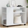VidaXL Side Table with Wheels White 70x35x60 Cm Engineered Wood 853146