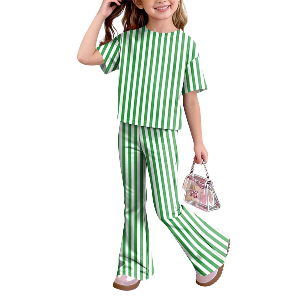 Children's Casual Short-sleeved Printed Short-sleeved Shirt And Pants Two-piece Set