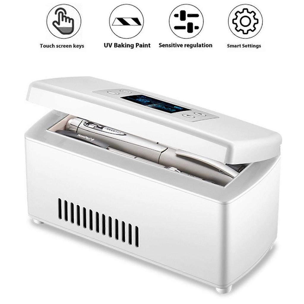 Medicine Cooling Box Organizers Adjustable 2-18°C Quiet Operation Rechargeable Battery Suitable For Home Car Use