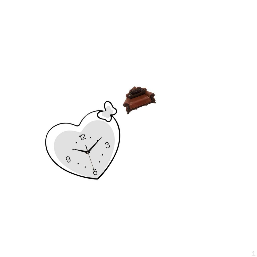 Acrylic Clock Creative Design for Study Room Cafe Office with Miniature Sofa Chair Model DIY