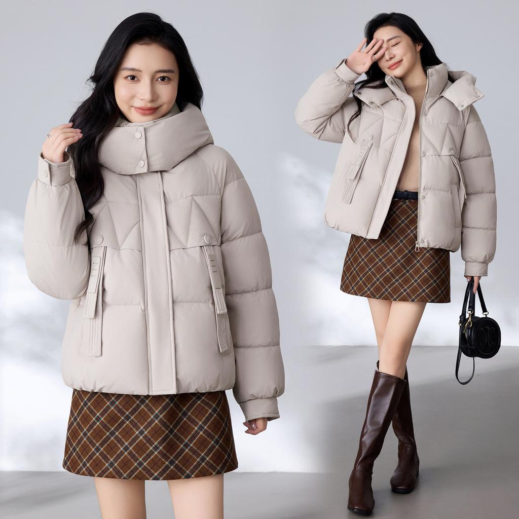 Fashion hooded cotton-padded clothing women's short winter new small thickened bread clothing cotton-padded jacket women