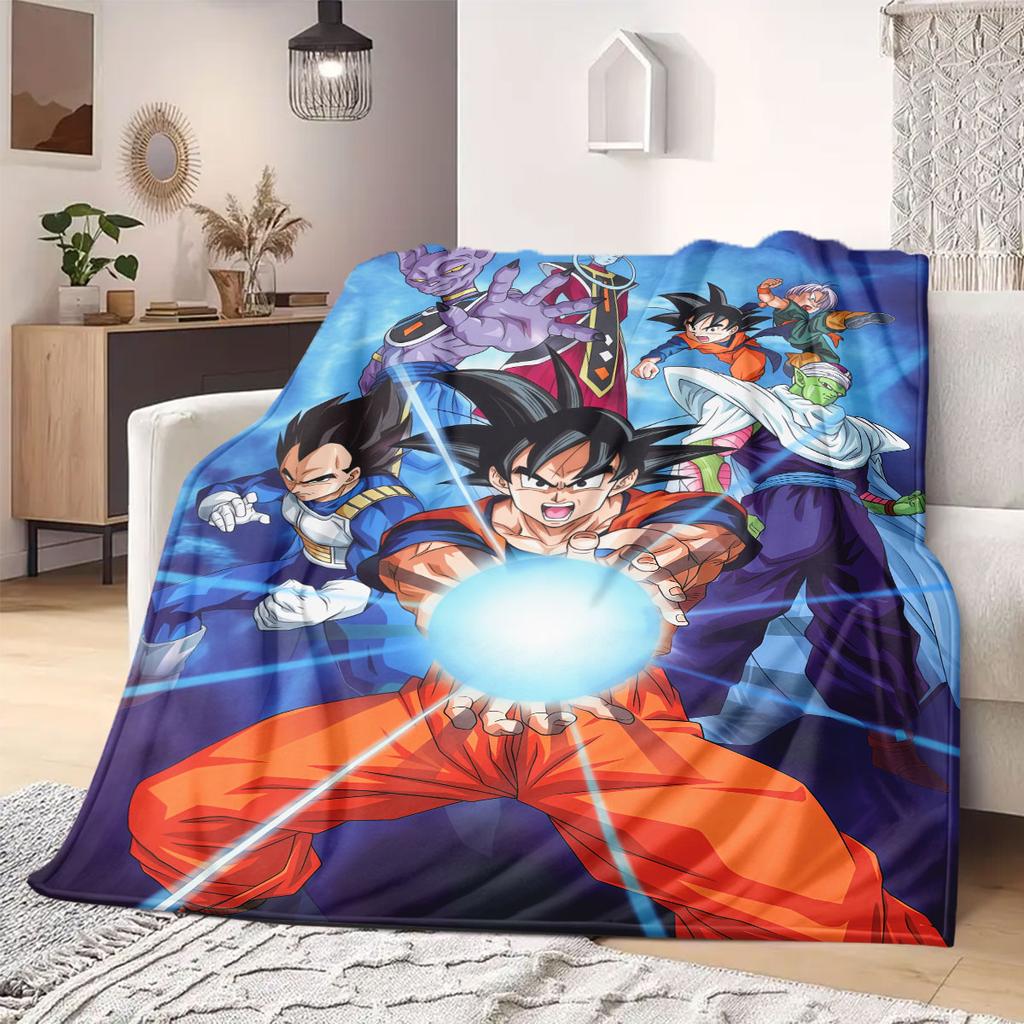 Dragon Ball Print Blanket Warm Comfortable Flannel Blanket Suitable for Bedrooms,Sofas,Beds,Chairs,Picnics,Travel