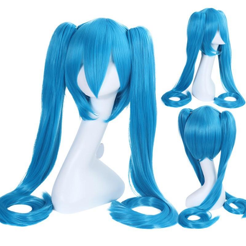 28 Colori Mi Ku Parrucca Cosplay Lunga Resistente al Calore Capelli Sintetici Code di Cavallo con Clip Feste di Halloween Parrucche + Cuffia per Parrucca Snow Mi Ku