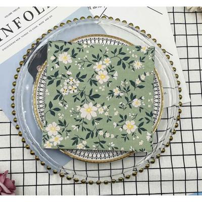 20 adet/paket 33*33cm 2 katlı tek kullanımlık parti peçetesi çiçek desenli