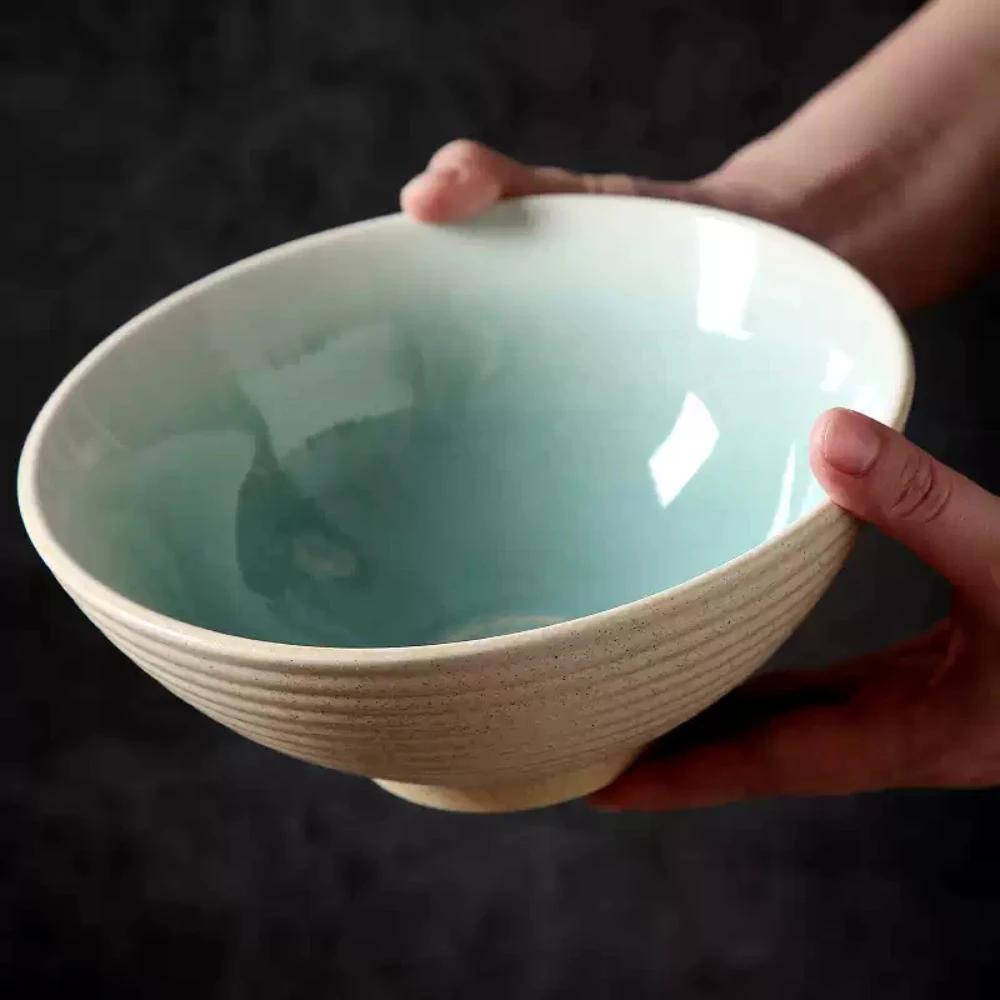Japanese Vintage Porcelain Bowl Creative Homehold Lamian Noodles Instant Noodle Bowl Vegetable Salad Rice Soup Bowls Kitchenware