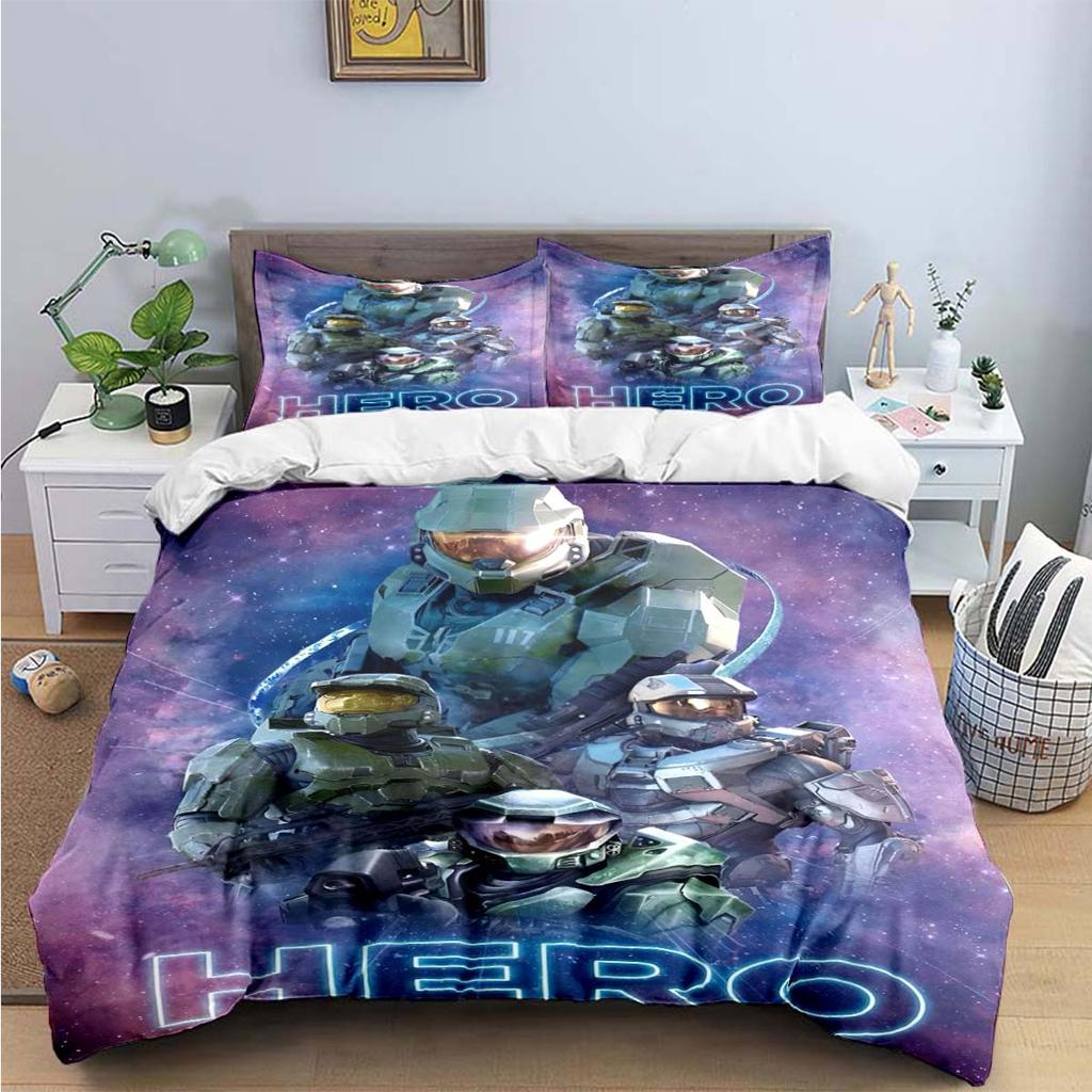 Comforter Game H-Halo 2 Xbox Mechwarrior Print Bedding Sets Bed Supplies Set Bed Comforter Set Bedding Set Luxury Gift