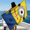 Trendy Minions Costume Print Beach Towel,Microfiber Lightweight Quick Dry, Oversized for Travel Camping,  Single Eye Decor Towel