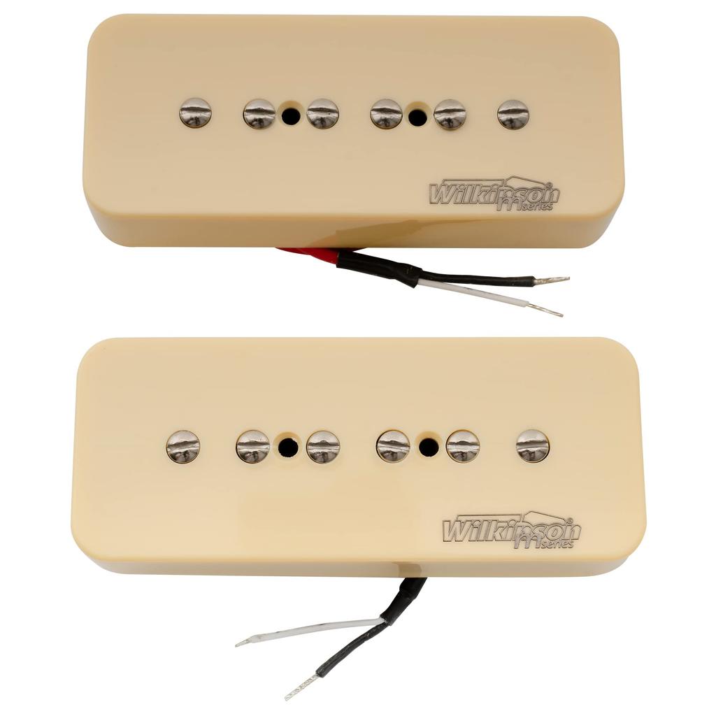 Wilkinson M Series Alnico 5 P90 Soap Bar Guitar Pickup Set for Les Paul/SG, Cream (Set of 2)