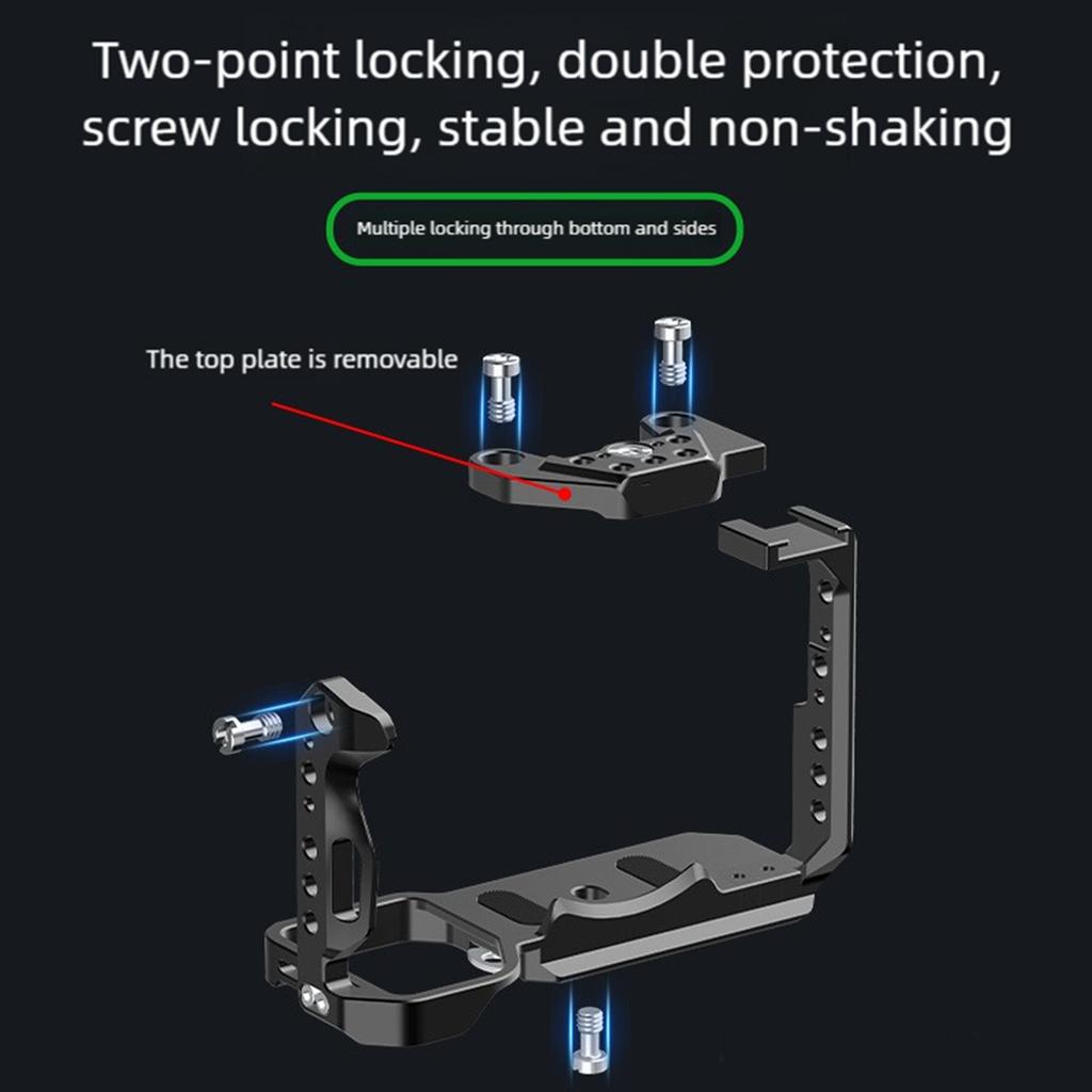 Camera Full Cage for FX3/FX30 Aluminum Camera Rig Quick Release Plate Camera Cage Full Access Protective Metal Video Rig