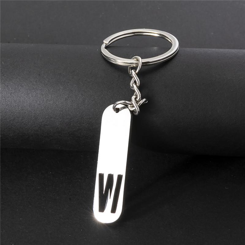 NEW DIY Stainless Steel A-Z Letters Key Chain 26 Alphabet Charm Metal Keyring Men Women Car Key Ring Unique Gift