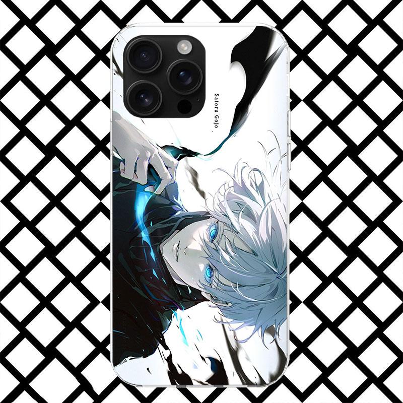 Kaisen J-Jujutsu Gojo Satoru Handyhülle für iPhone 17 Air 16 16E 15 14 Plus 13 Mini 12 11 Pro Max 7 8 + SE 2020 Weiche Hülle Funda