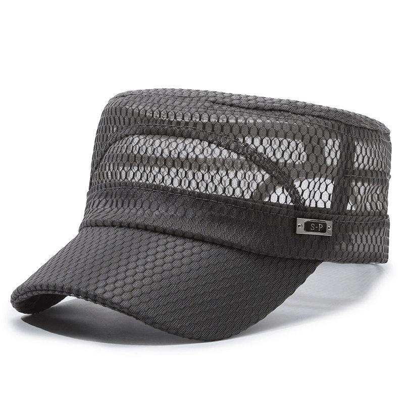 Mesh iron standard full network outdoor sunscreen hat casual flat top hat summer hat men's shading breathable summer