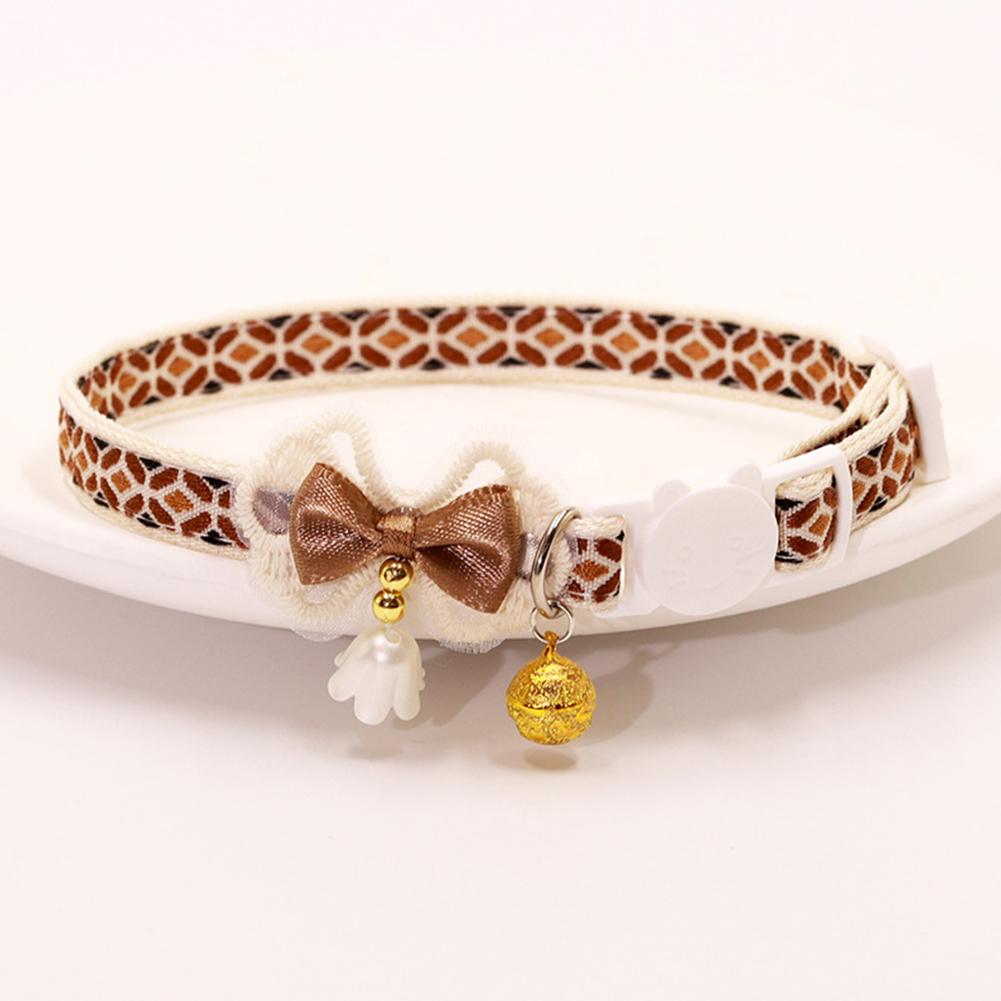 Cute Adjustable Pet Cat Collar Bell Collar Kitten Necklace Pet Collars for Small Dog Necklace Party Photo Props