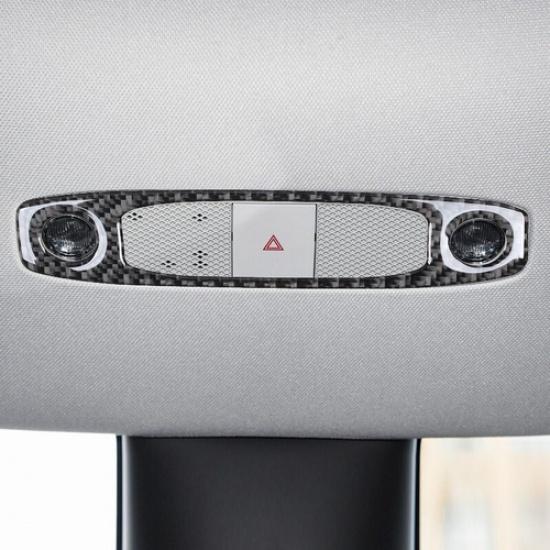 Carbon Fiber Warning Reading Light Frame Cover Sticker For Tesla Model 3 Y 17-22