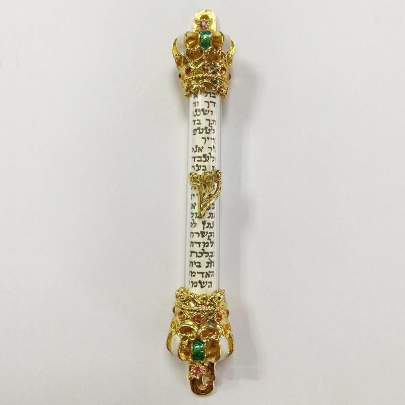 Bible Crowns Scroll Door Mezuza Home Gift Mezuzah Front Decor Jewish Gifts Women Wedding Metal Case Side Religious