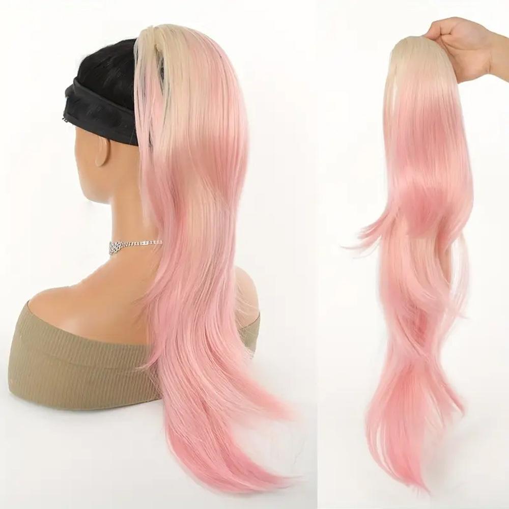 Weiblicher flauschiger Kunstfaser Mikro-Locken Kordelzug elastisches Netz Pferdeschwanz Perücke