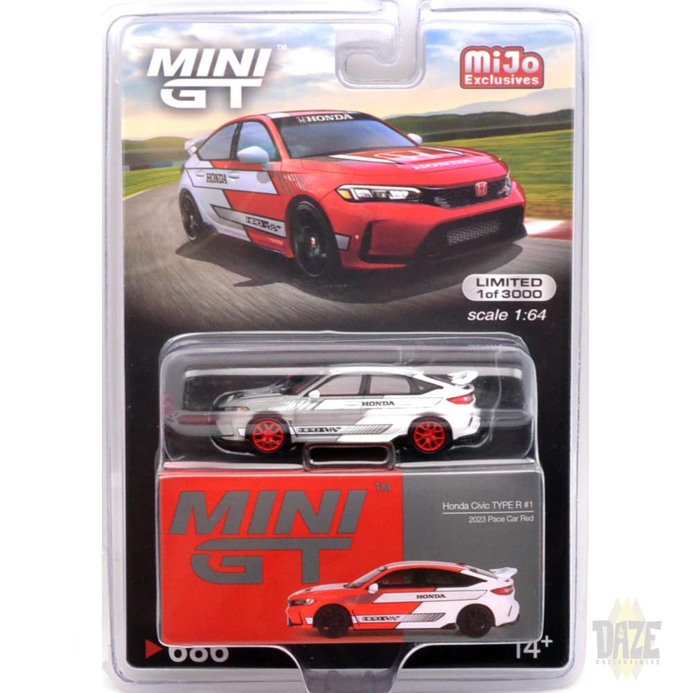 MINI GT Scale MiJo Limited Edition CIVIC TYPE R 2023 PACE CAR Civic Type R 2023 Pace Car Blister Package 164 #1 (CHASE CAR) - #1 (Chase Car)
