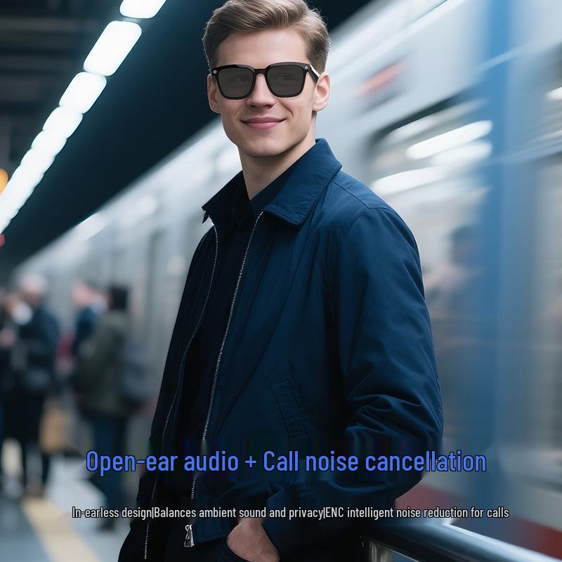V03-T5 Smart Glasses: 800W Pixel Camera, Video Recording, Noise Reduction, AI Recognition, Real-time Translation