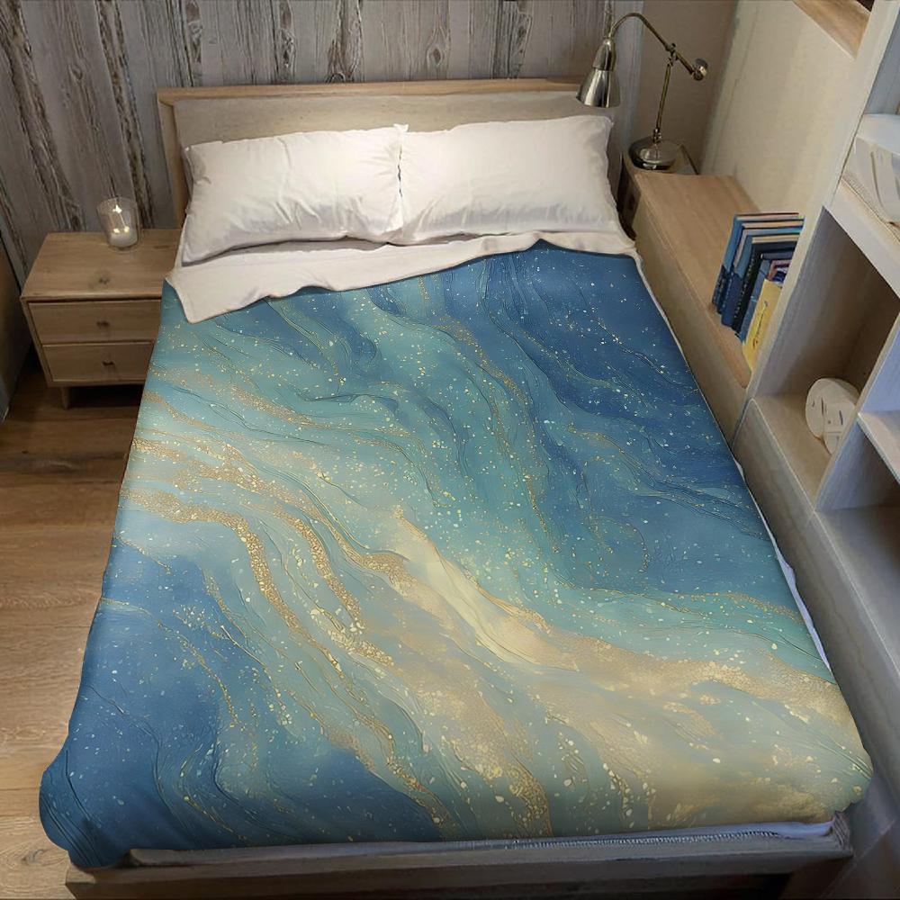 Türkis Gold Marmor Flanell Decke Warm Weich Halloween Weihnachten Sofa Warm Gemütlich Dekorative Deko Geschenk für Alle Jahreszeiten