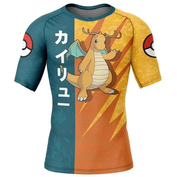 Fashionable New Pocket Monsters and Tyrannosaurus Rex 3D Printed Casual T-shirt for Men and Women Breathable and Loose S