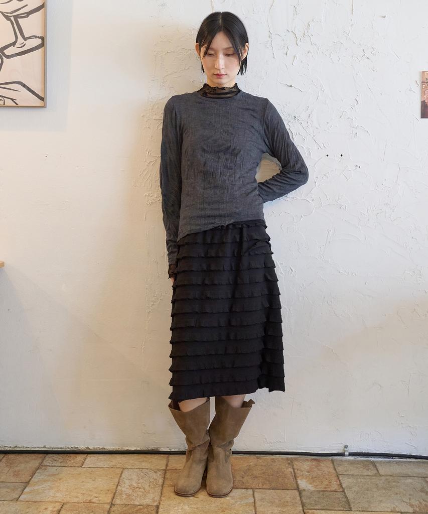 JULIAPEPE Rhythm Frill Skirt (Black)