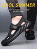 Breathable Sport Mesh Skate Shoes: Men's Soft Leather, Versatile Youth Fashion, Comfortable Non-slip Sandals