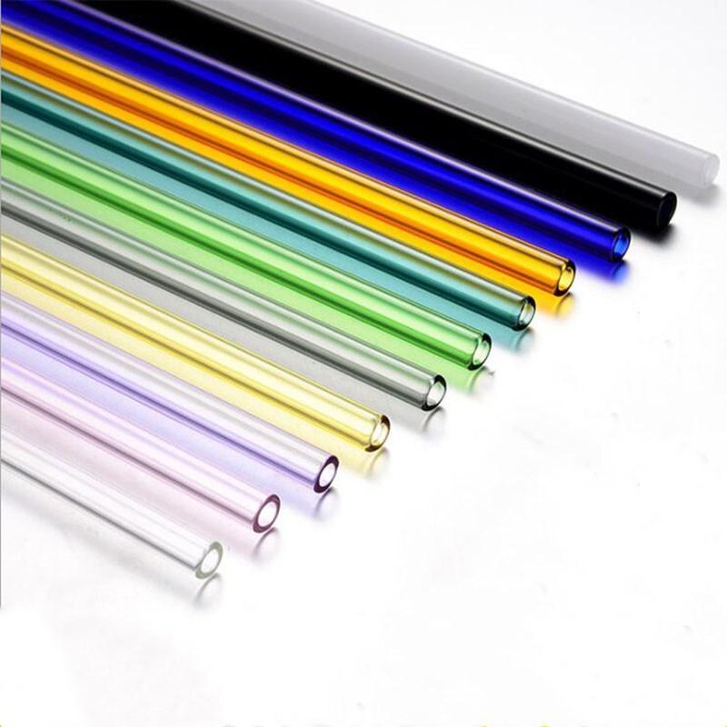 100Pcs Reusable Drinking Glass Straws 18cmx8 mm For Smoothies, Tea, Juice --10 Pack With 20Pcs Cleaning Brushs