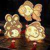 Decorative Tassel Lanterns DIY Chinese Ancient Style Lantern Kit, Light Up Handheld with LED String & Festival Gift for Children Tassel, Rabbit