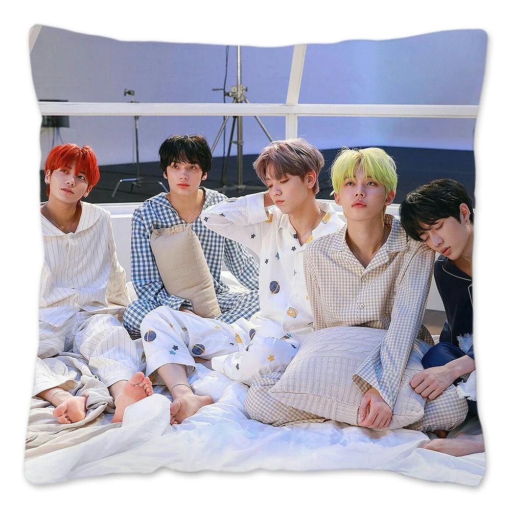 Koreanischer Kpop TXT Kissenbezug, wiederverwendbarer Kissenbezug für Sofa, Wohnzimmer, Harajuku Housses De Coussin