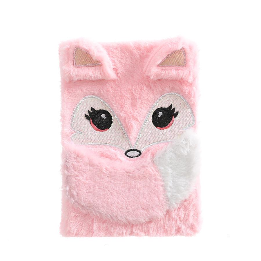 Embroidered Cute Cartoon A5 Plush Notebook - Great Gift for Students and Planners