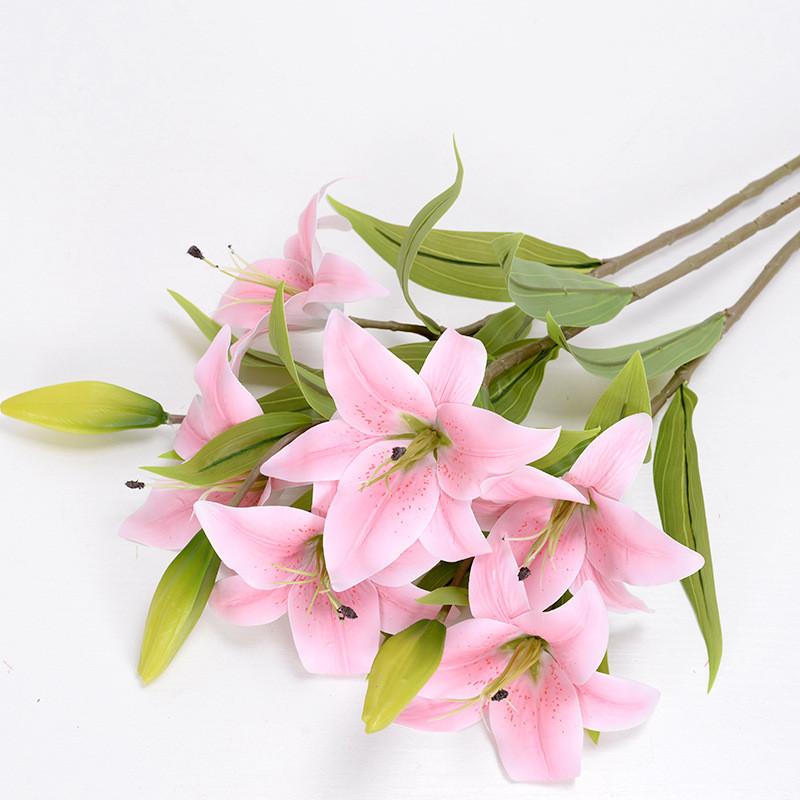 Single Realistic Long Branch Lily Flower For Wedding And Decoration Home