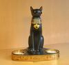 Ancient Egyptian Cat God Best Resin Candle Holder Decoration Aroma Candle Holder Egyptian Creation Gift Home Dining Decoration