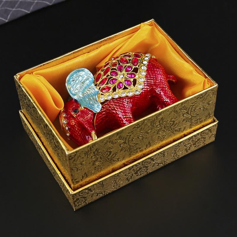 Diamond Elephant Jewelry Box Enamel Craft Storage Box Jewelry Box Wedding Gift Birthday Gift