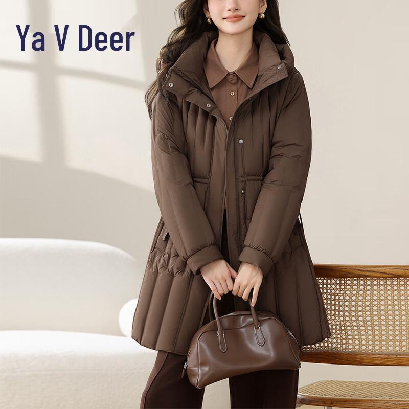 

Женский пуховик средней длины с капюшоном Yalu 2XL