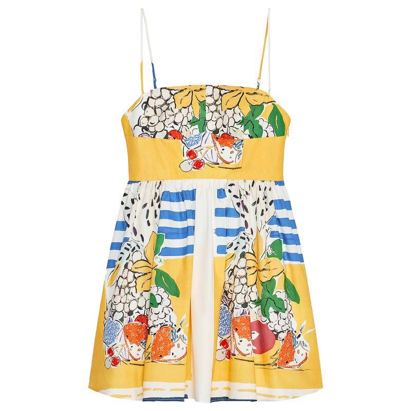 Zaprha 2025 New Arrival Sweet Sexy Pure Desire Fruit Printed Poplin Sling Dress Slim Looking 3455341