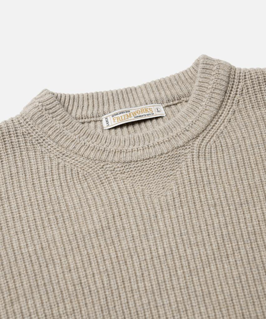FRIZMWORKS Patch Round Pullover Knit _ Oatmeal