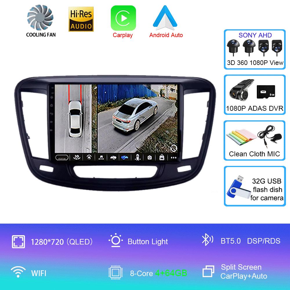 Car Radio Android 14 Multimedia Video Player For Chrysler 200 200C 2015 - 2019 Carplay Android Auto Stereo GPS Navigation WIFI