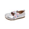 Girl Princess Shoes 2025 Autumn Children's Korean Version Flower Cross Strap Mary Jane Shoes Leather Shoes Little Girl Shoes